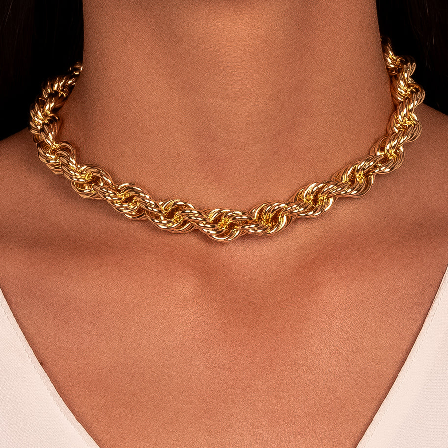 Collar choker trenzada 1,2 cm