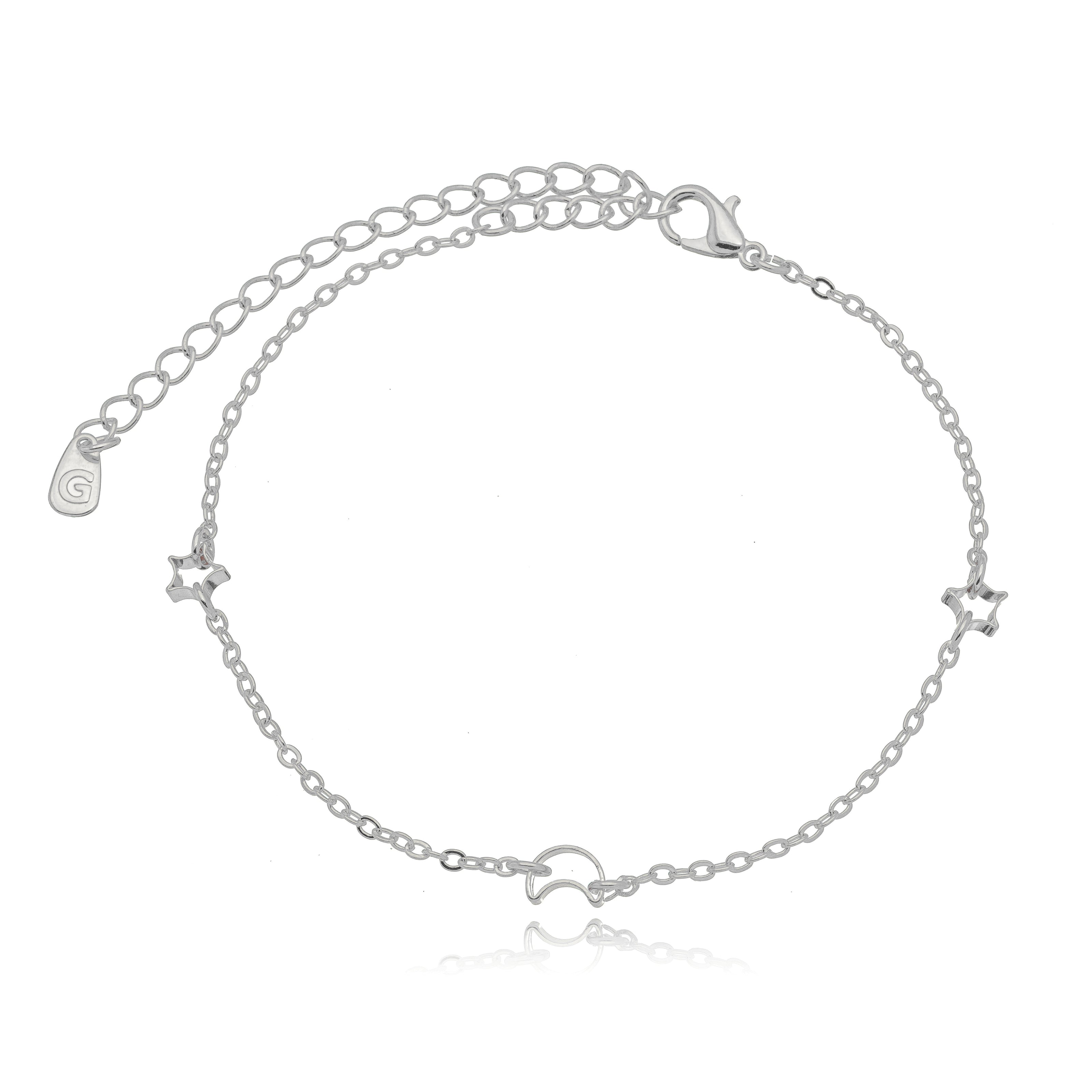 Pulsera luna estrella rodio