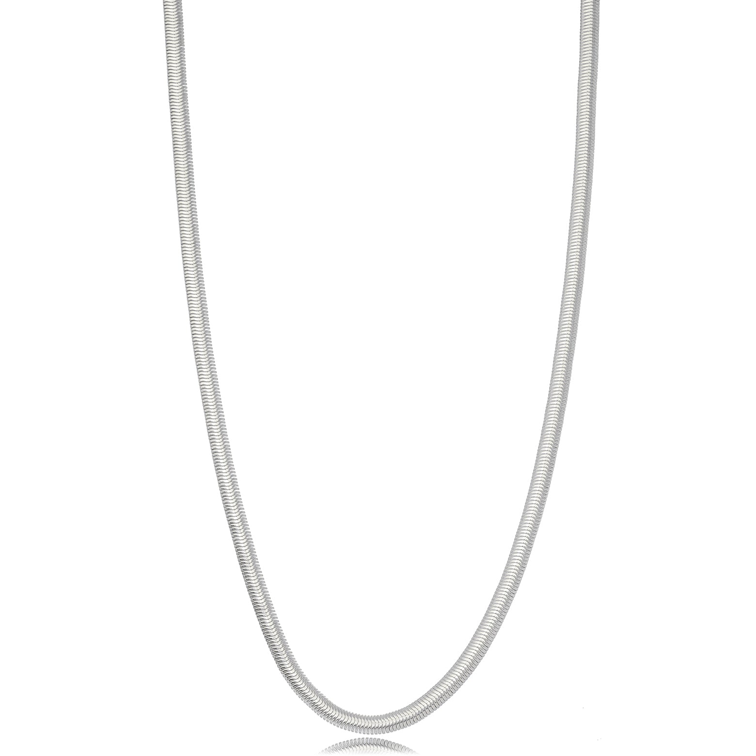 Collar malla lisa rodio 55 cm