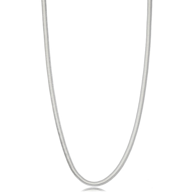 Collar malla lisa rodio 55 cm