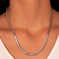 Collar malla lisa rodio 55 cm