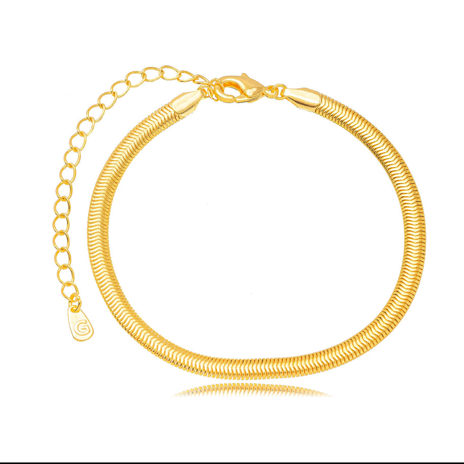 Pulsera malla lisa oro