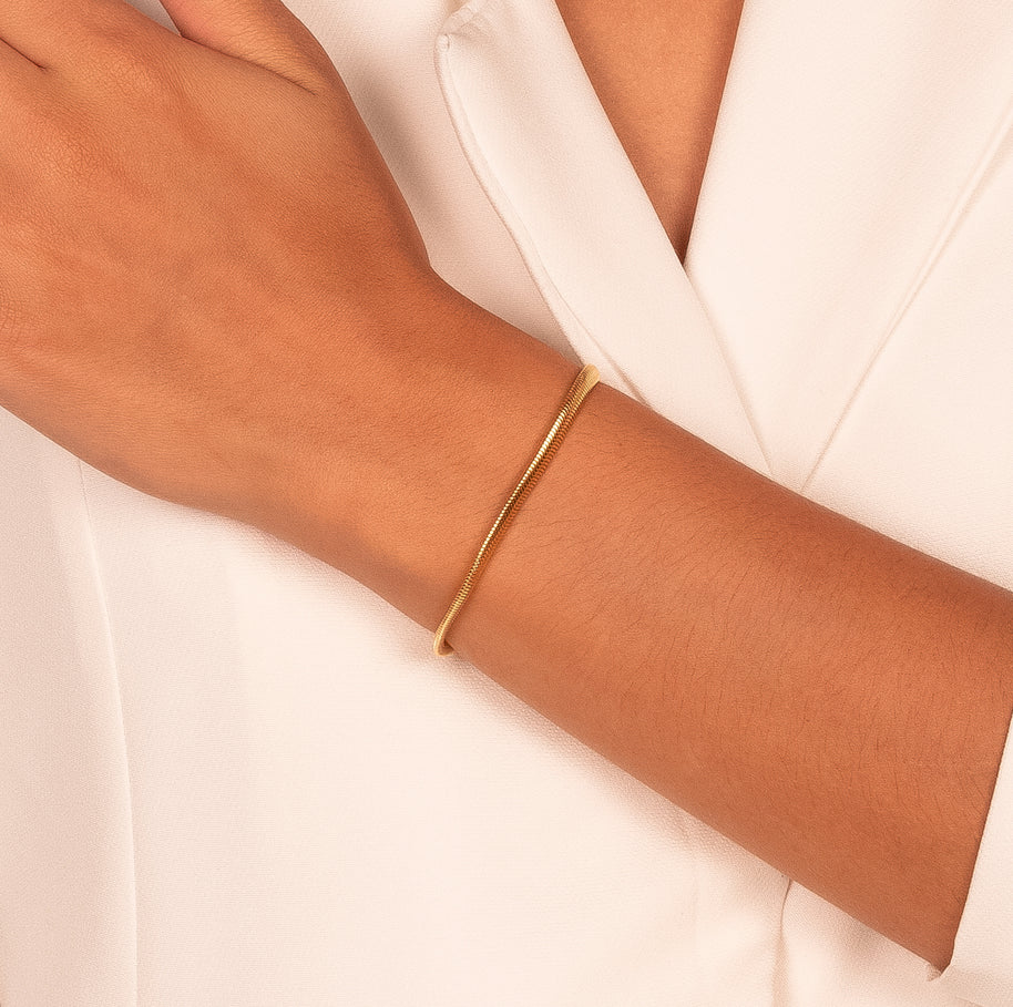 Pulsera malla lisa oro
