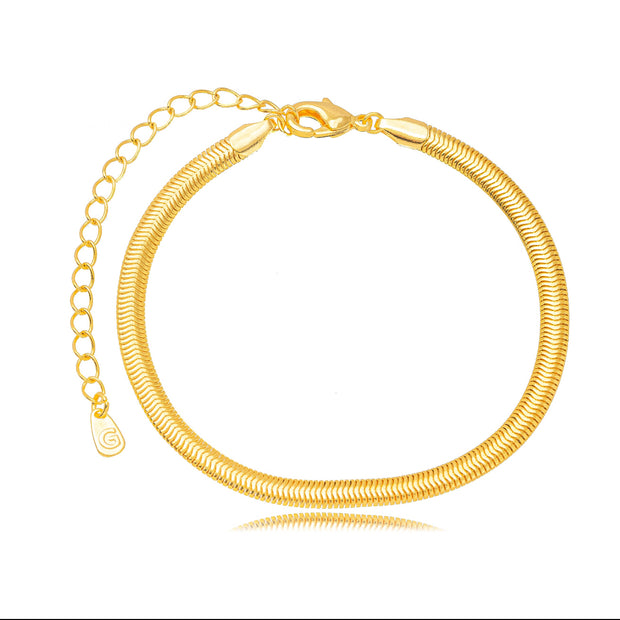 Pulsera malla lisa oro