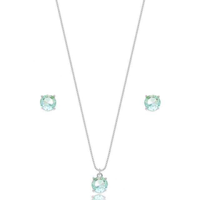 Conjunto punto de luz acqua marine rodio