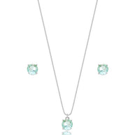 Conjunto punto de luz acqua marine rodio