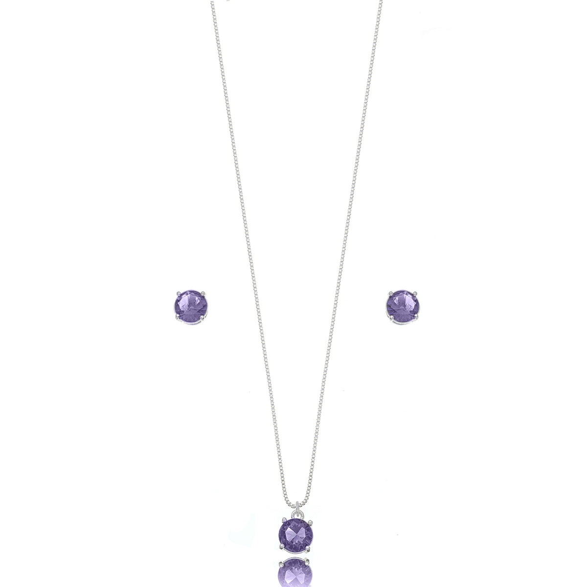 Conjunto punto de luz amatista rodio
