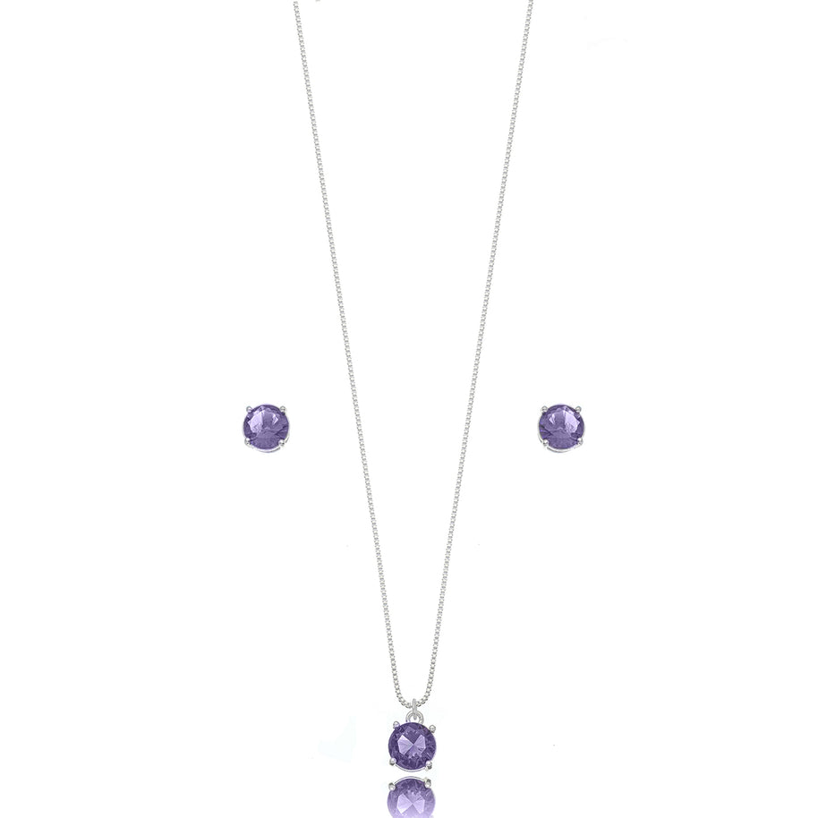 Conjunto punto de luz amatista rodio