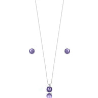 Conjunto punto de luz amatista rodio