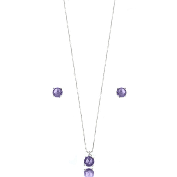 Conjunto punto de luz amatista rodio