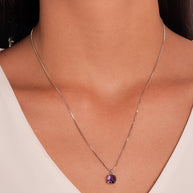 Conjunto punto de luz amatista rodio