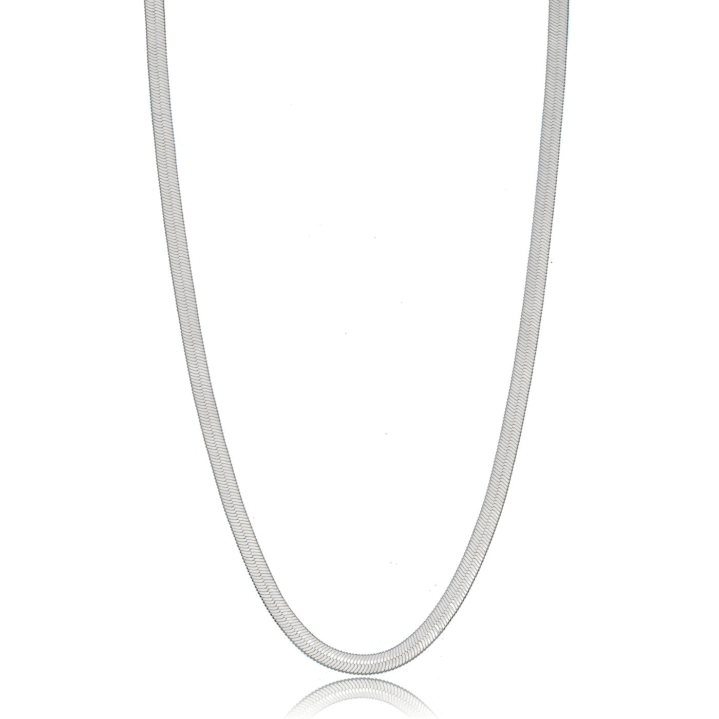 Collar cinta lisa rodio