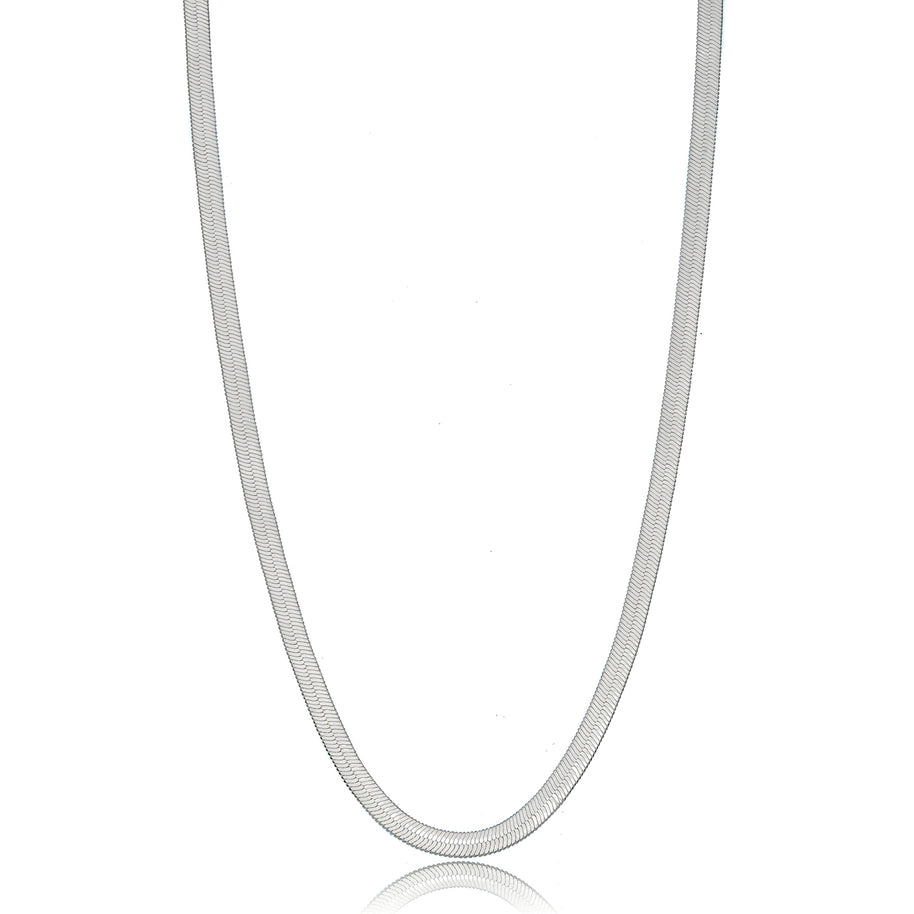 Collar cinta lisa rodio