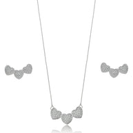 Conjunto 3 corazones rodio