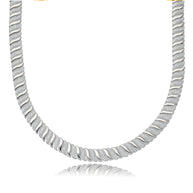 Collar choker zirconia rodio