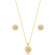 Conjunto flor oro