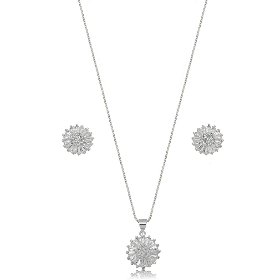 Conjunto flor rodio
