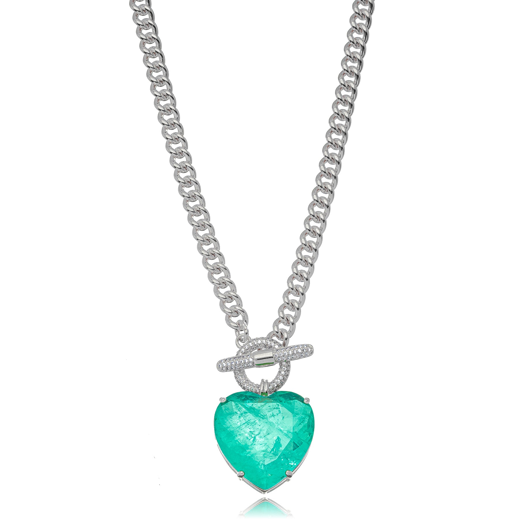 Collar choker corazón turmalina