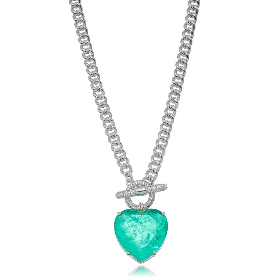 Collar choker corazón turmalina