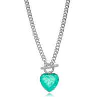 Collar choker corazón turmalina