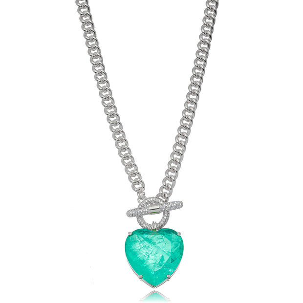 Collar choker corazón turmalina