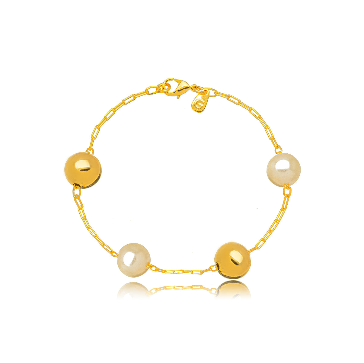 Pulsera perla y esfera