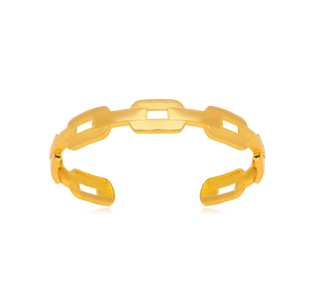 Brazalete eslabon dorado liso