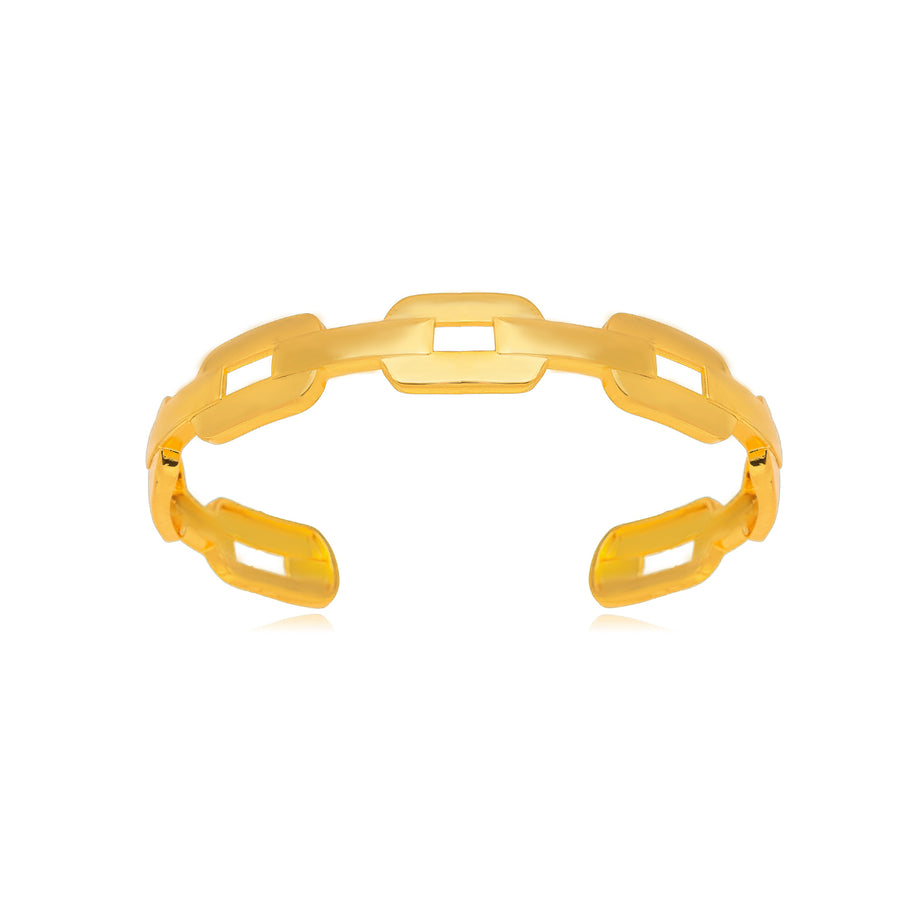 Brazalete eslabon dorado liso