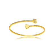 Brazalete corazón zirconia dorado