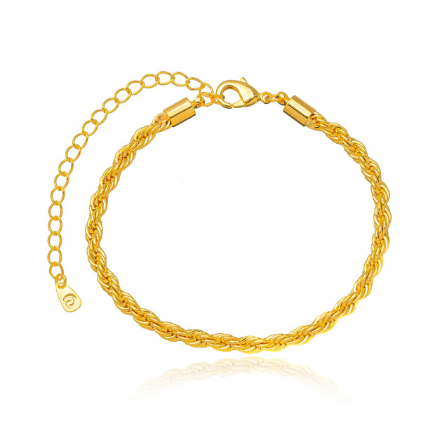 Pulsera trenzada oro 4 mm
