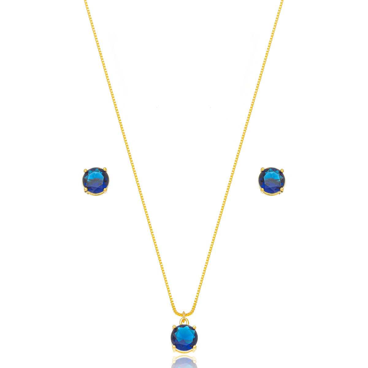Conjunto punto de luz safiro oro