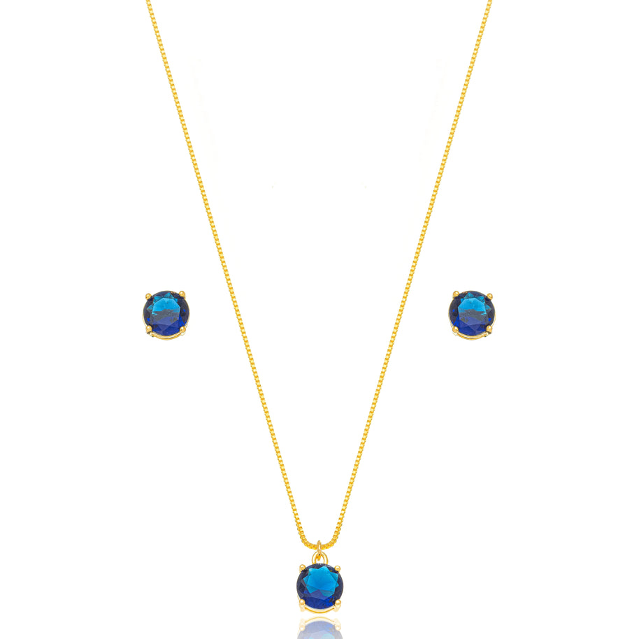 Conjunto punto de luz safiro oro