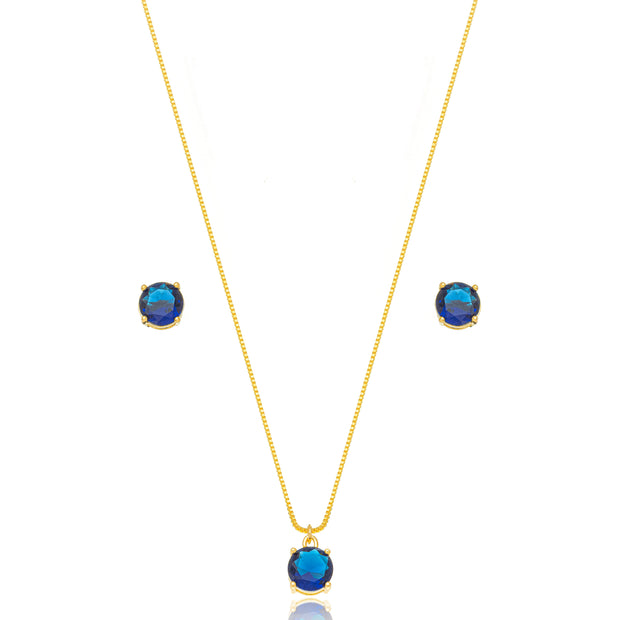 Conjunto punto de luz safiro oro