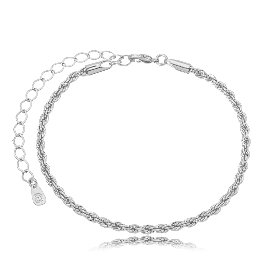 Pulsera trenzada rodio