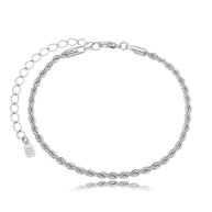 Pulsera trenzada rodio