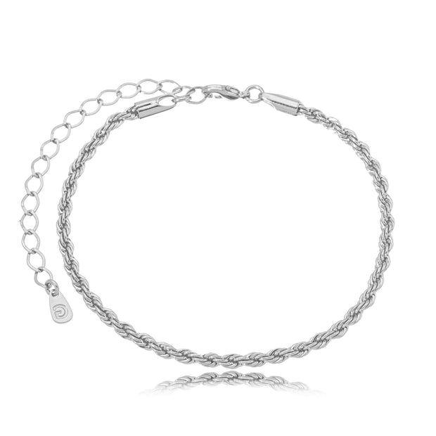 Pulsera trenzada rodio