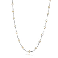 Collar choker perla lisa rodio