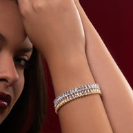 Pulsera cristales baguete oro