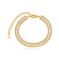 Pulsera cristales baguete oro