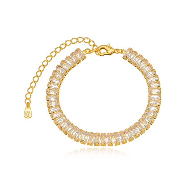 Pulsera cristales baguete oro
