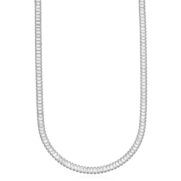 Collar choker cristales baguete rodio