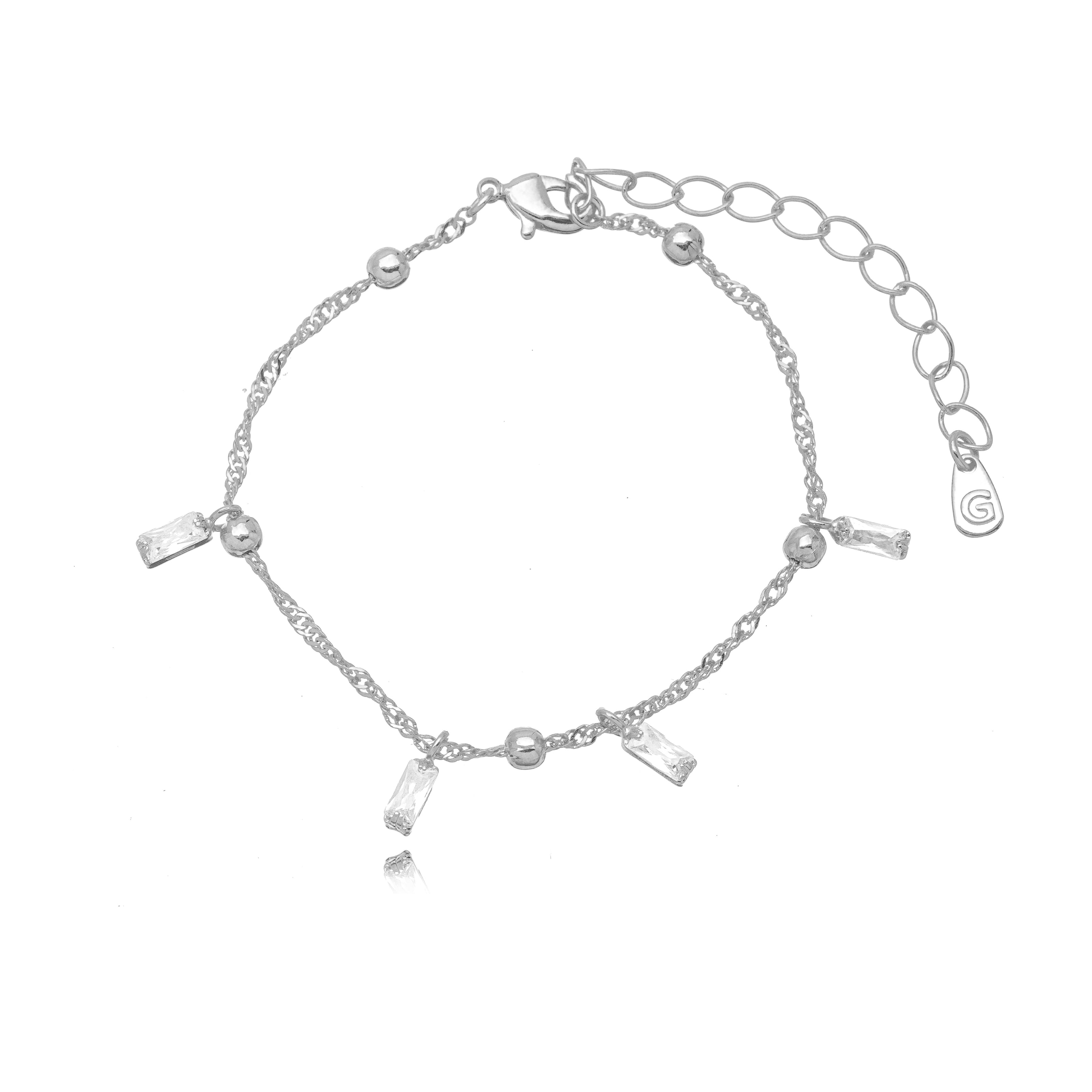 Pulsera trío rodio