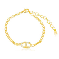 Pulsera trío zirconia oro