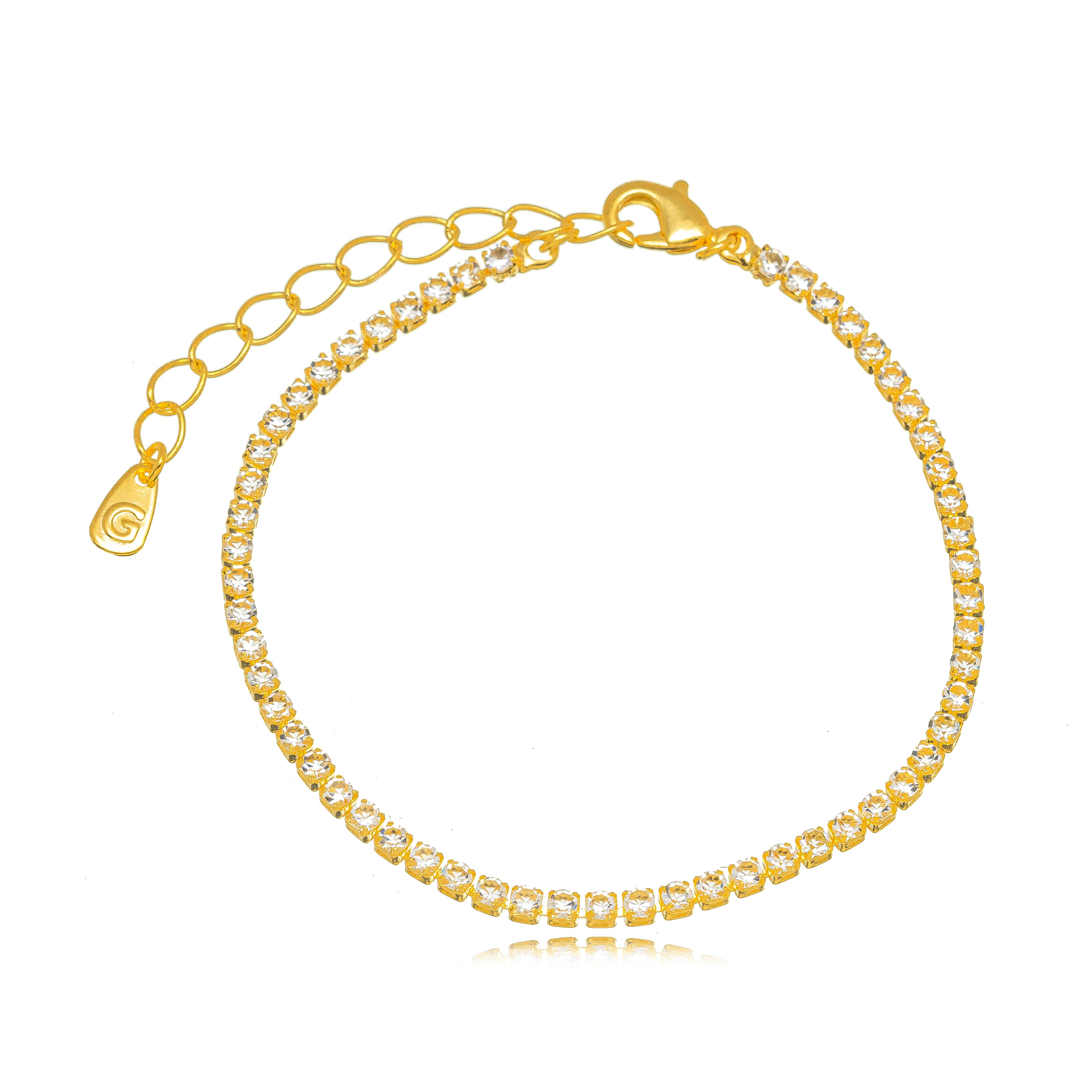 Pulsera trío zirconia oro