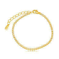 Pulsera trío zirconia oro