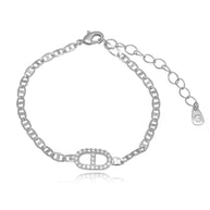 Pulsera trío zirconia rodio