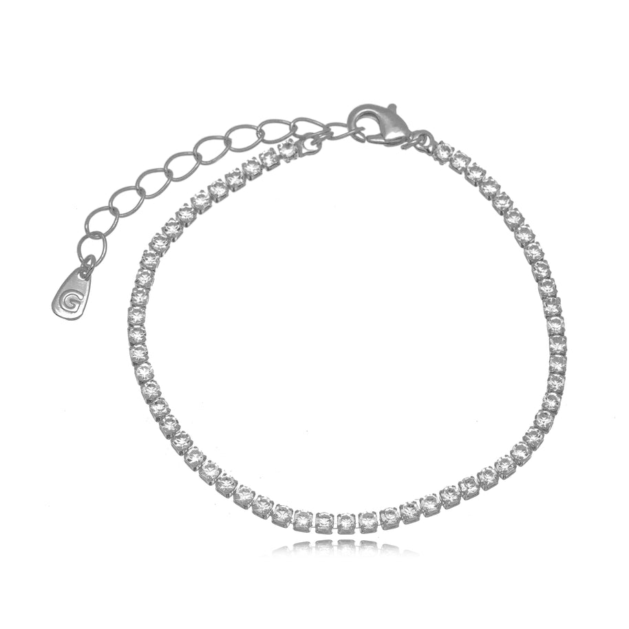 Pulsera trío zirconia rodio