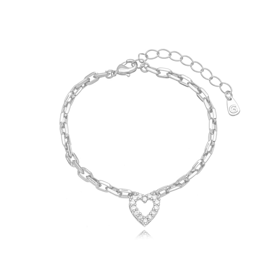 Pulsera trío zirconia rodio