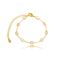 Pulsera perla lisa oro