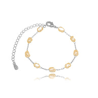 Pulsera perla lisa rodio